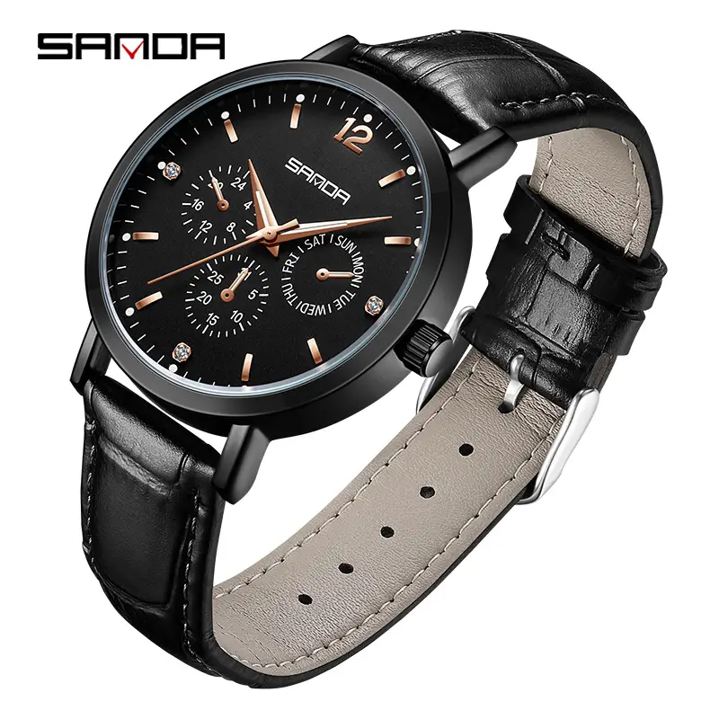 Sanda Women's Waterproof Quartz Watch with Six Hands - Image 5