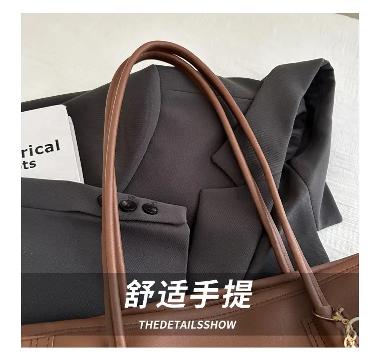 Women's Tan Leather Shoulder Bag with Cute Charm — feature 5
