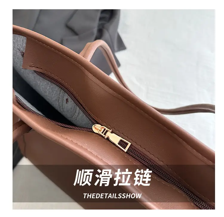 Women's Tan Leather Shoulder Bag with Cute Charm — feature 6