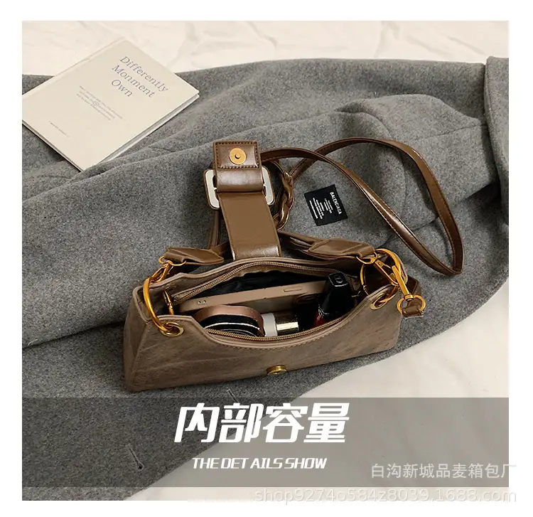 2026 Stylish Grey Crossbody Bag with Gold Hardware — feature 10