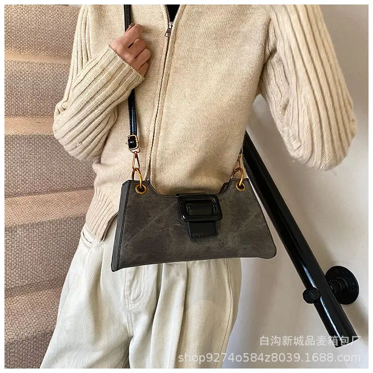 2026 Stylish Grey Crossbody Bag with Gold Hardware — feature 20