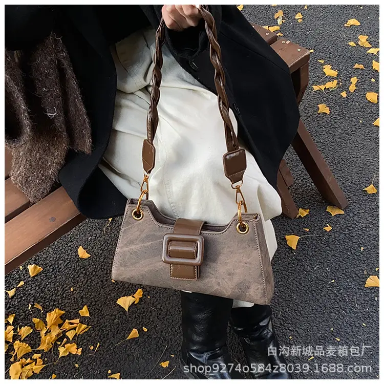2026 Stylish Grey Crossbody Bag with Gold Hardware — feature 22