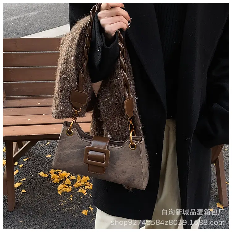 2026 Stylish Grey Crossbody Bag with Gold Hardware — feature 23