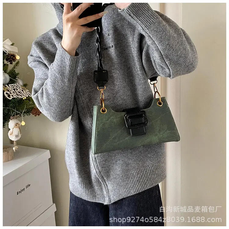 2026 Stylish Grey Crossbody Bag with Gold Hardware — feature 27