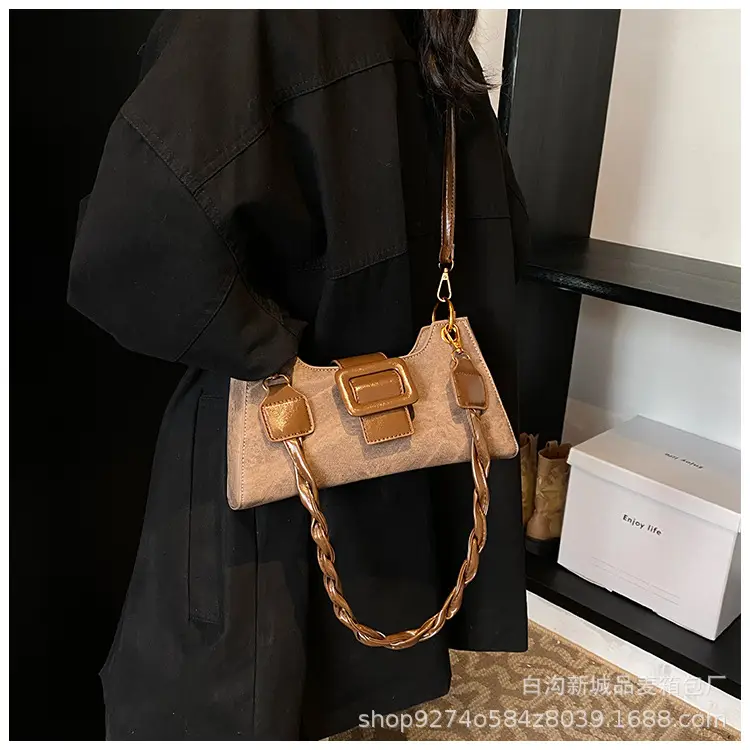 2026 Stylish Grey Crossbody Bag with Gold Hardware — feature 36