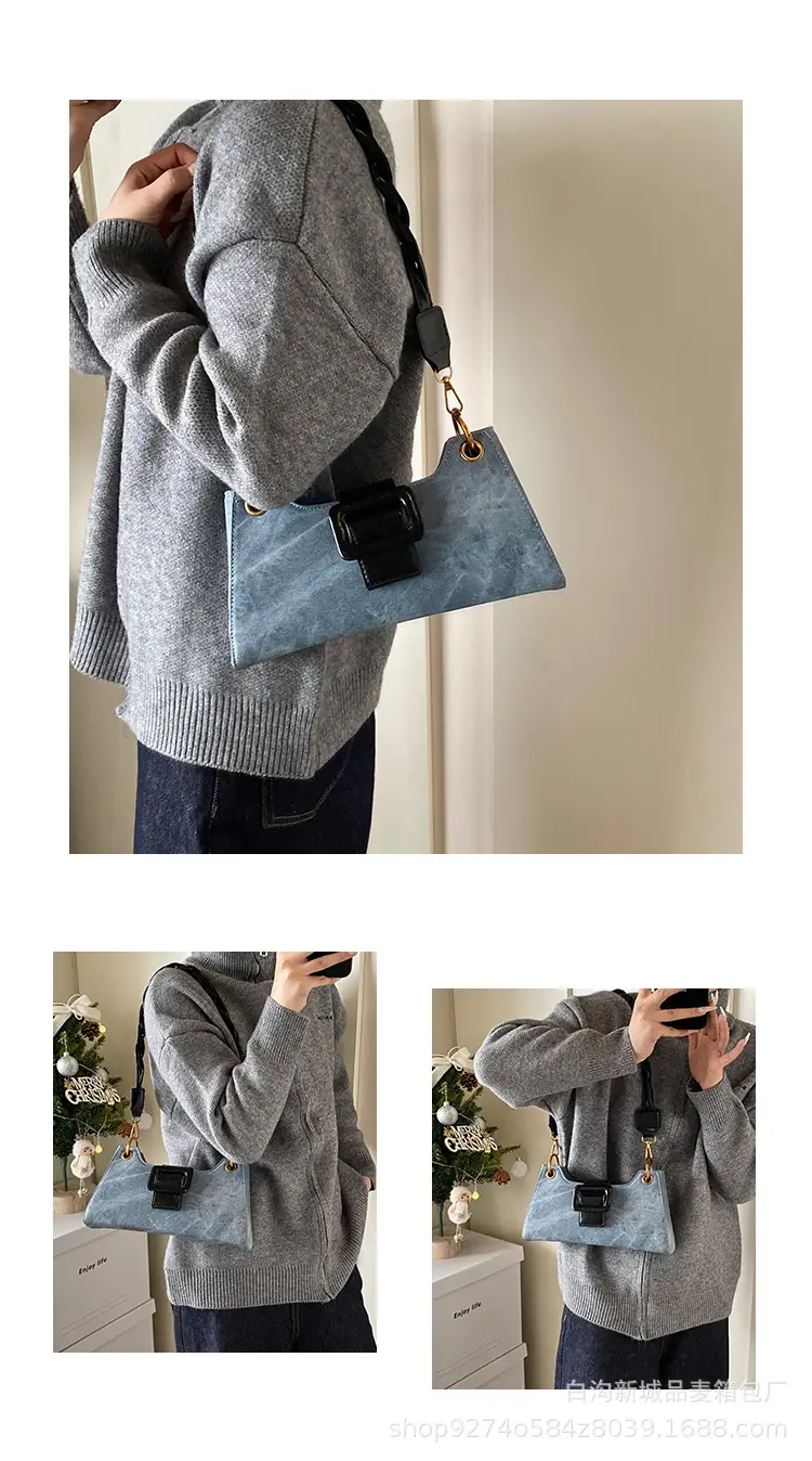 2026 Stylish Grey Crossbody Bag with Gold Hardware — feature 7