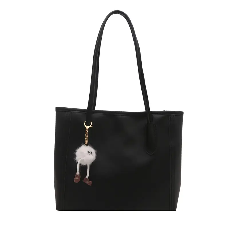 Retro Brown Women's Shoulder Bag with Keychain - Image 7