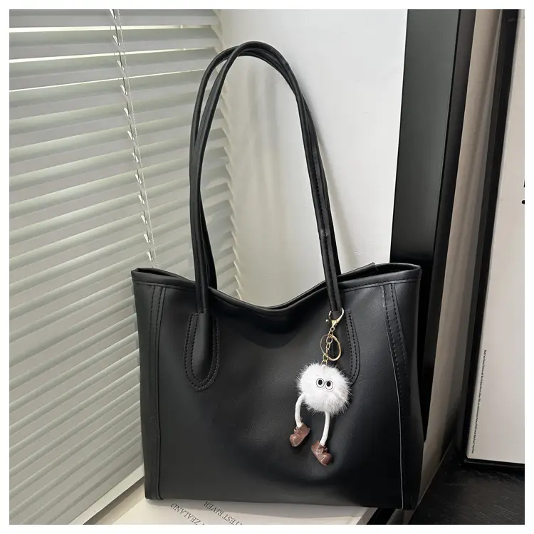 Women's Large Capacity Shoulder Bag White Brown Leather — feature 24