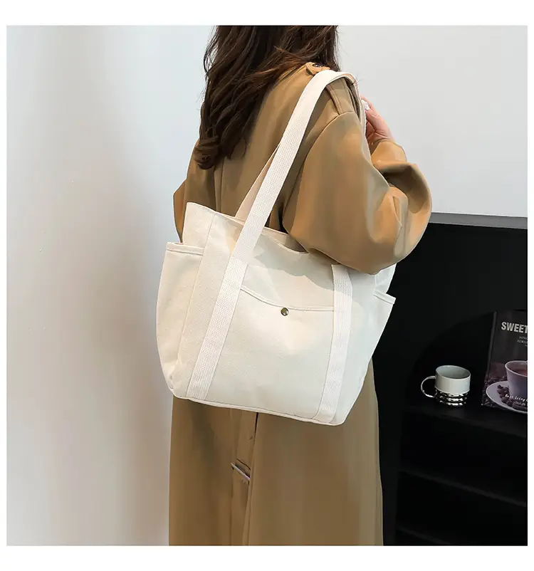 Black Canvas Women's Shoulder Bag Large Capacity — feature 15
