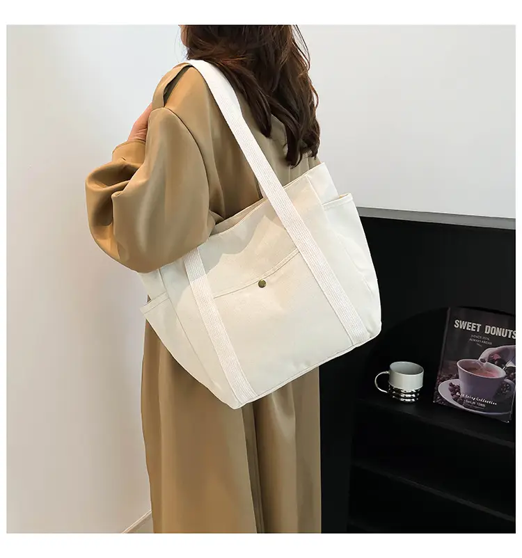 Black Canvas Women's Shoulder Bag Large Capacity — feature 17