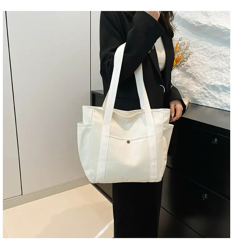 Black Canvas Women's Shoulder Bag Large Capacity — feature 18