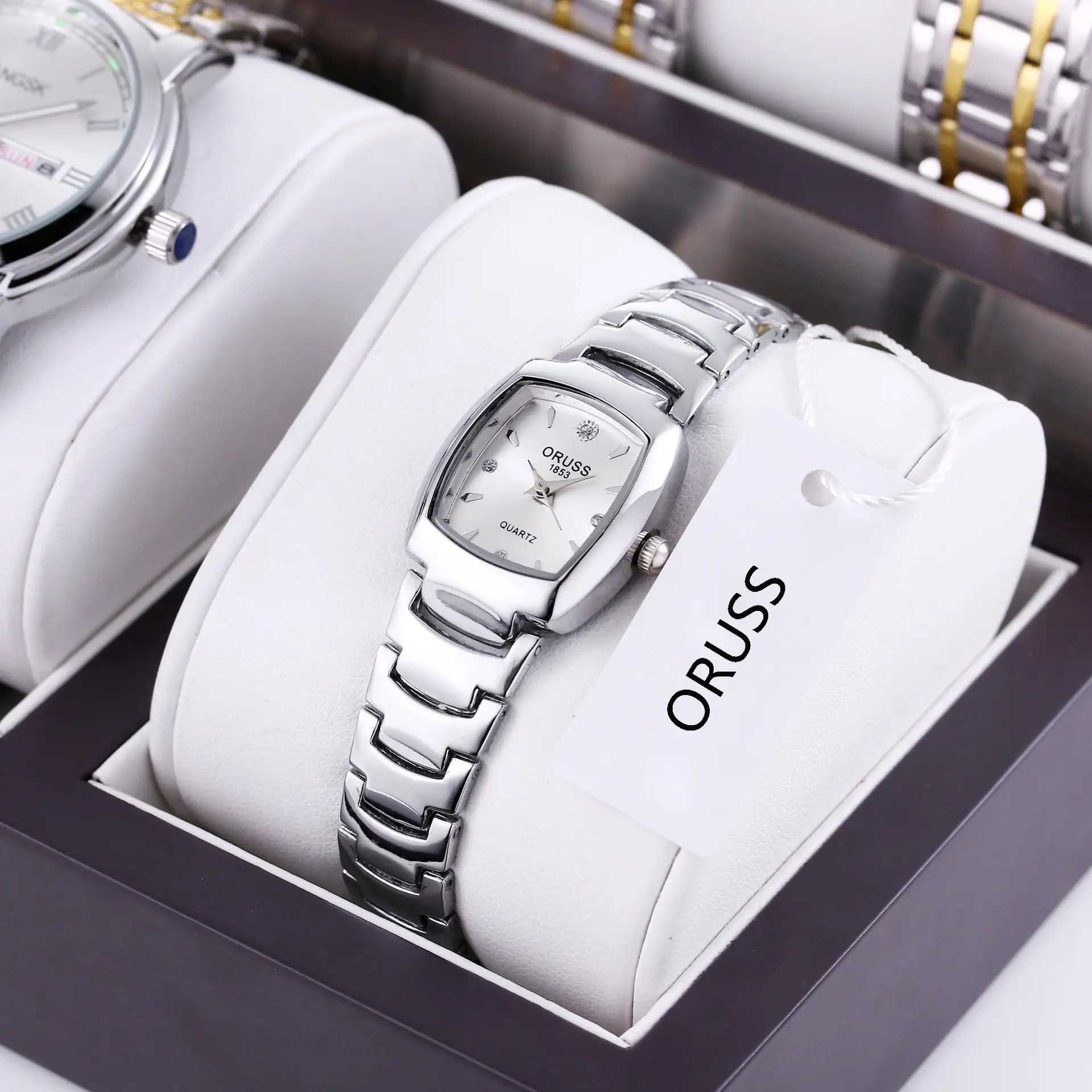 Women's Square Quartz Waterproof Watch Silver Band - Image 5