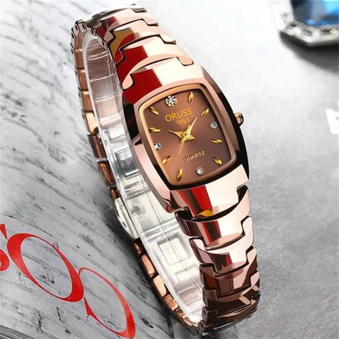 Women's Square Quartz Waterproof Watch Silver Band - Image 7