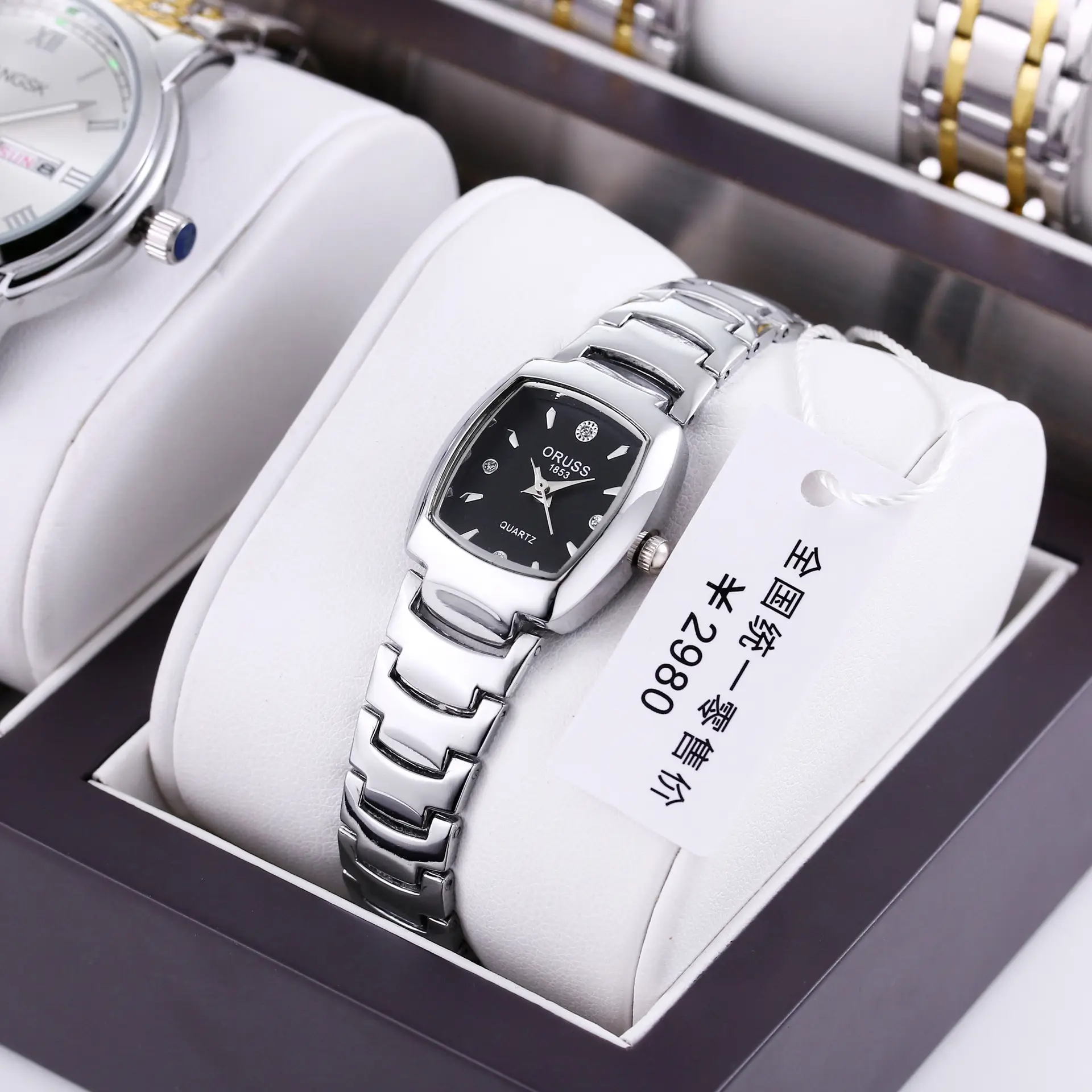 Women's Square Quartz Waterproof Watch Silver Band — feature 10