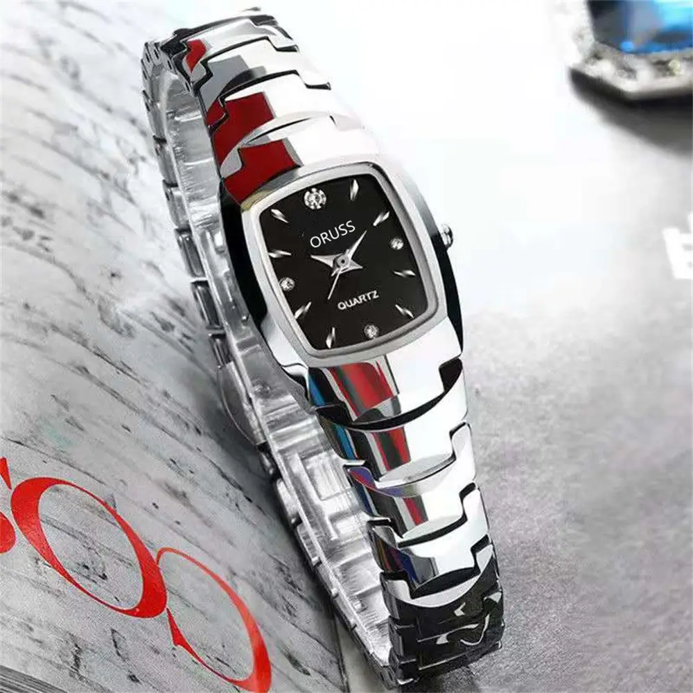 Women's Square Quartz Waterproof Watch Silver Band — feature 3