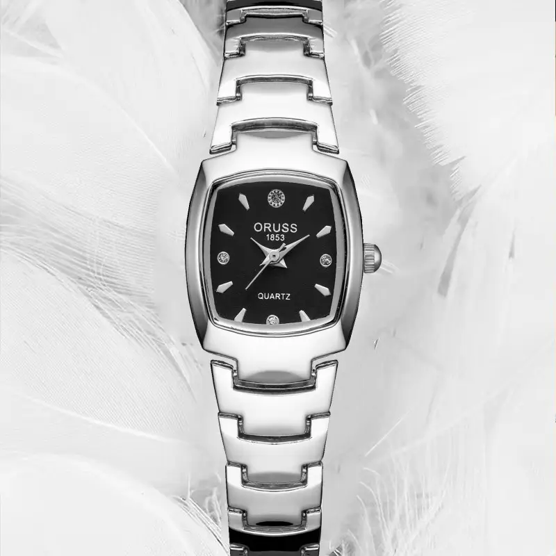 Women's Square Quartz Waterproof Watch Silver Band — feature 5