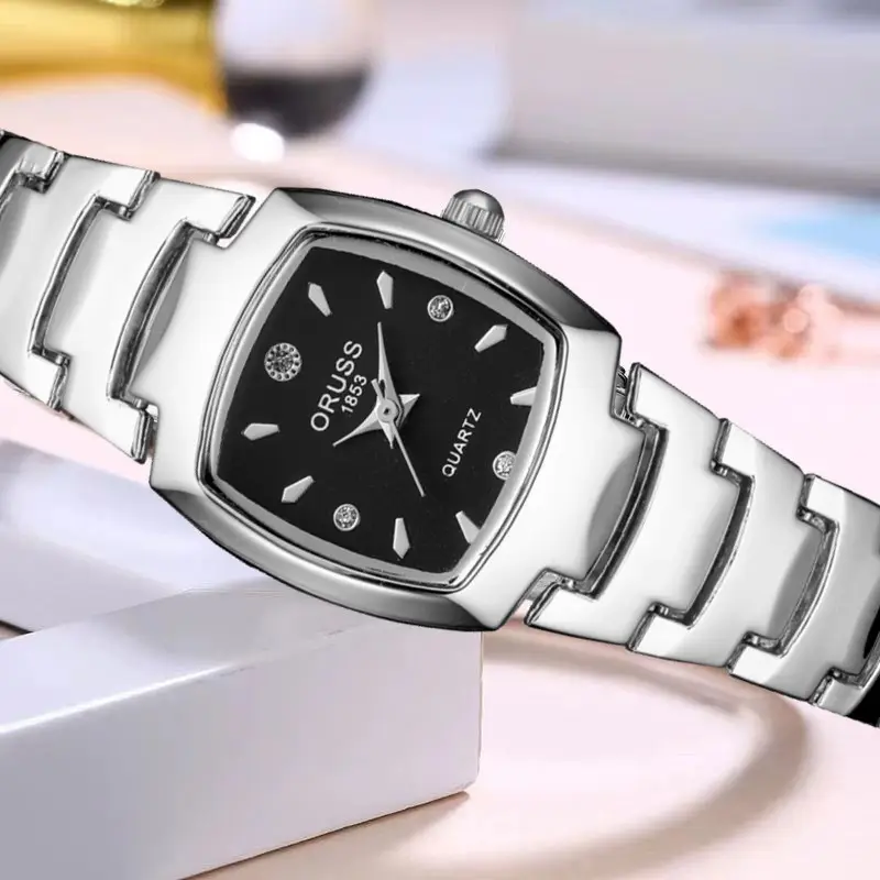 Women's Square Quartz Waterproof Watch Silver Band — feature 8