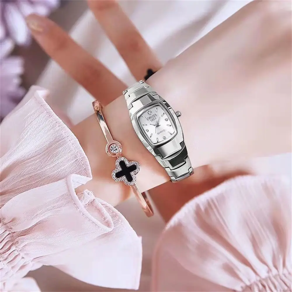 Women's Square Quartz Waterproof Watch Silver Band — feature 9