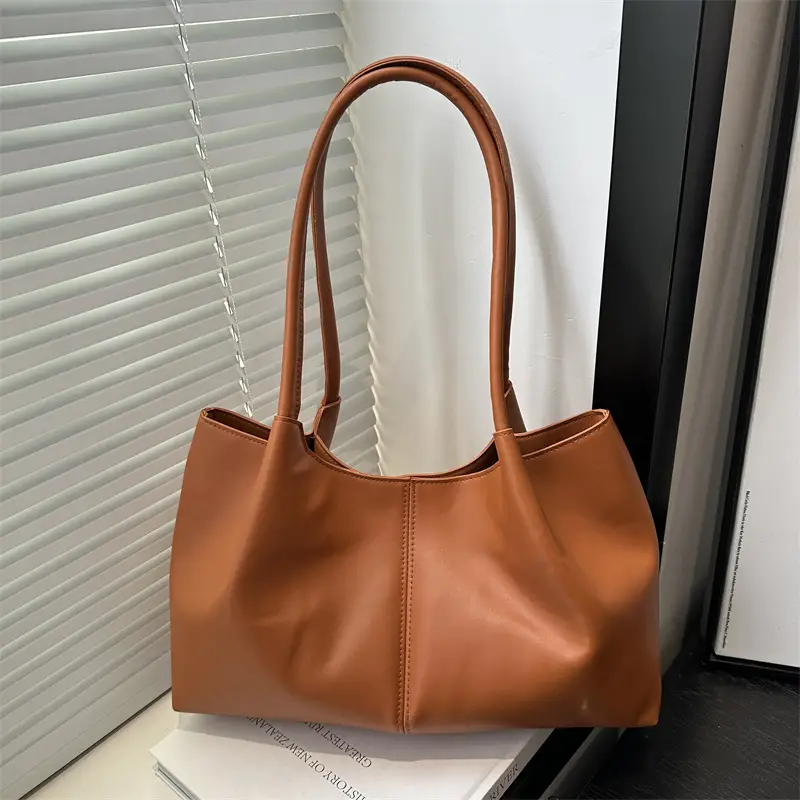 White Spliced Tote Bag Large Capacity Daily Commuter