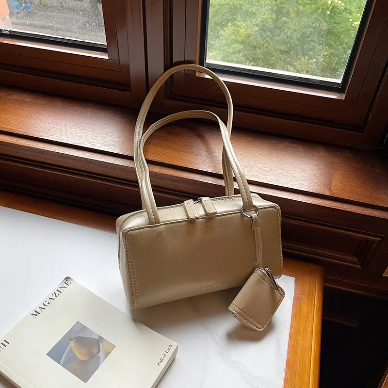 Korean Style Shoulder Bag Beige Women's High End - Image 5