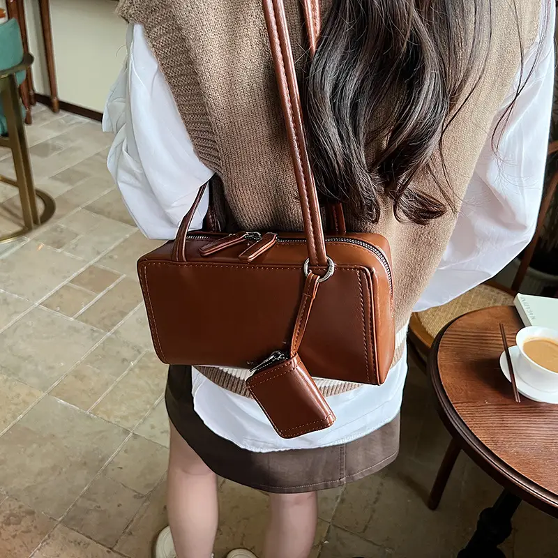 Korean Style Shoulder Bag Beige Women's High End - Image 7