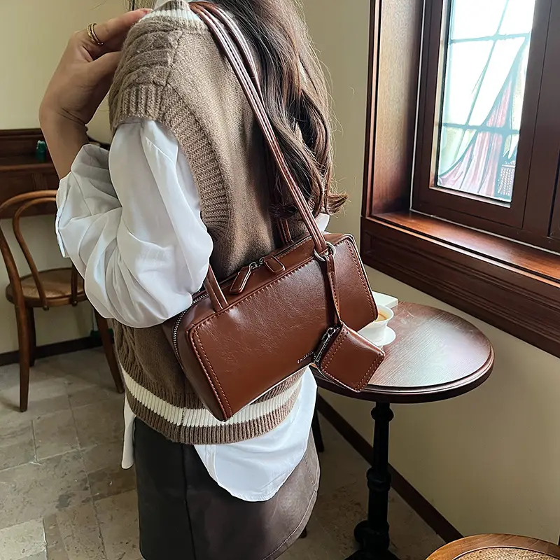 Korean Style Shoulder Bag Beige Women's High End - Image 4