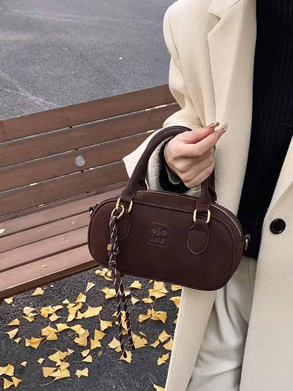 Retro Matte Brown Shoulder Crossbody Bag