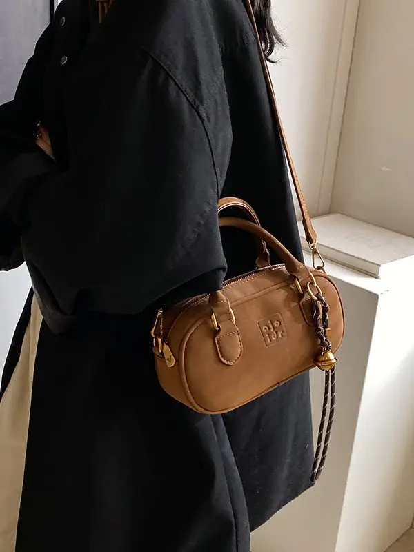 Retro Matte Brown Shoulder Crossbody Bag