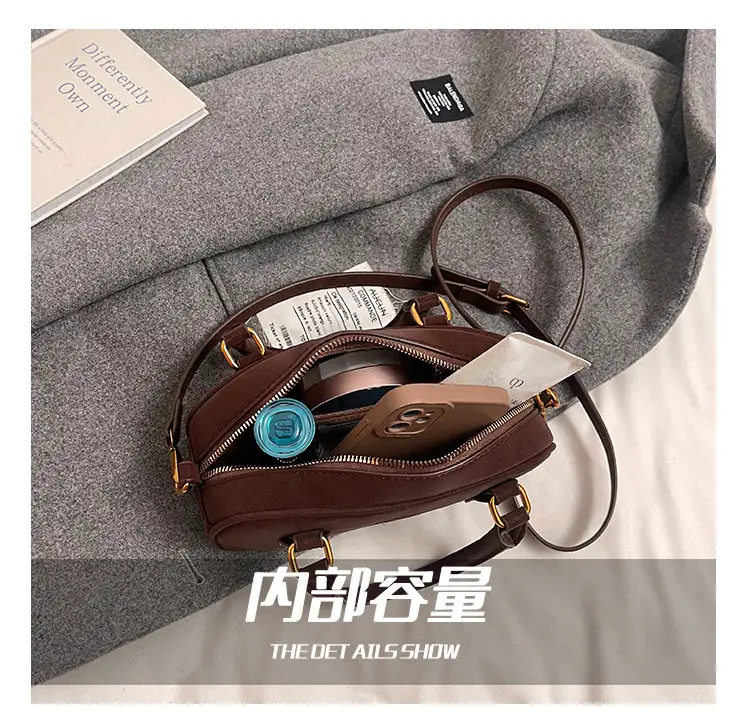 Retro Matte Brown Shoulder Crossbody Bag — feature 3