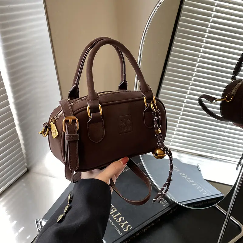 Retro Matte Brown Shoulder Crossbody Bag