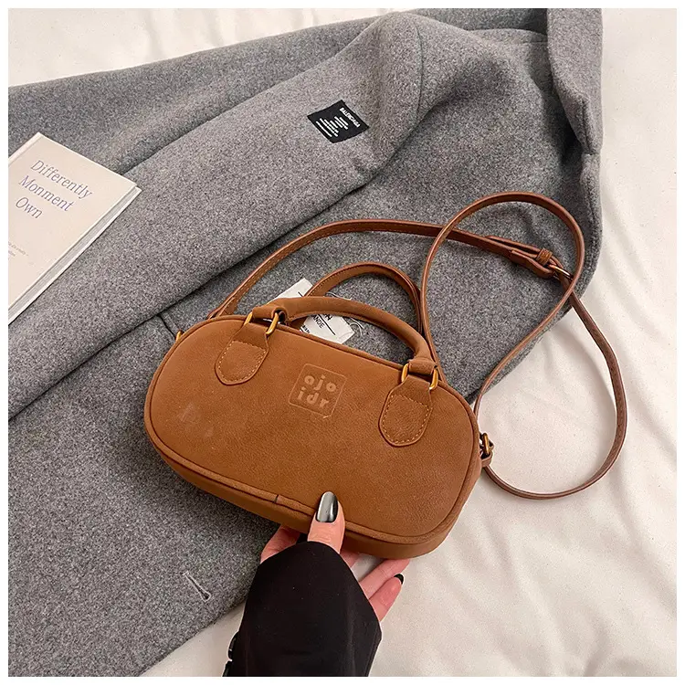 Retro Matte Brown Shoulder Crossbody Bag