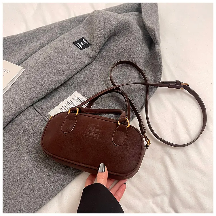 Retro Matte Brown Shoulder Crossbody Bag