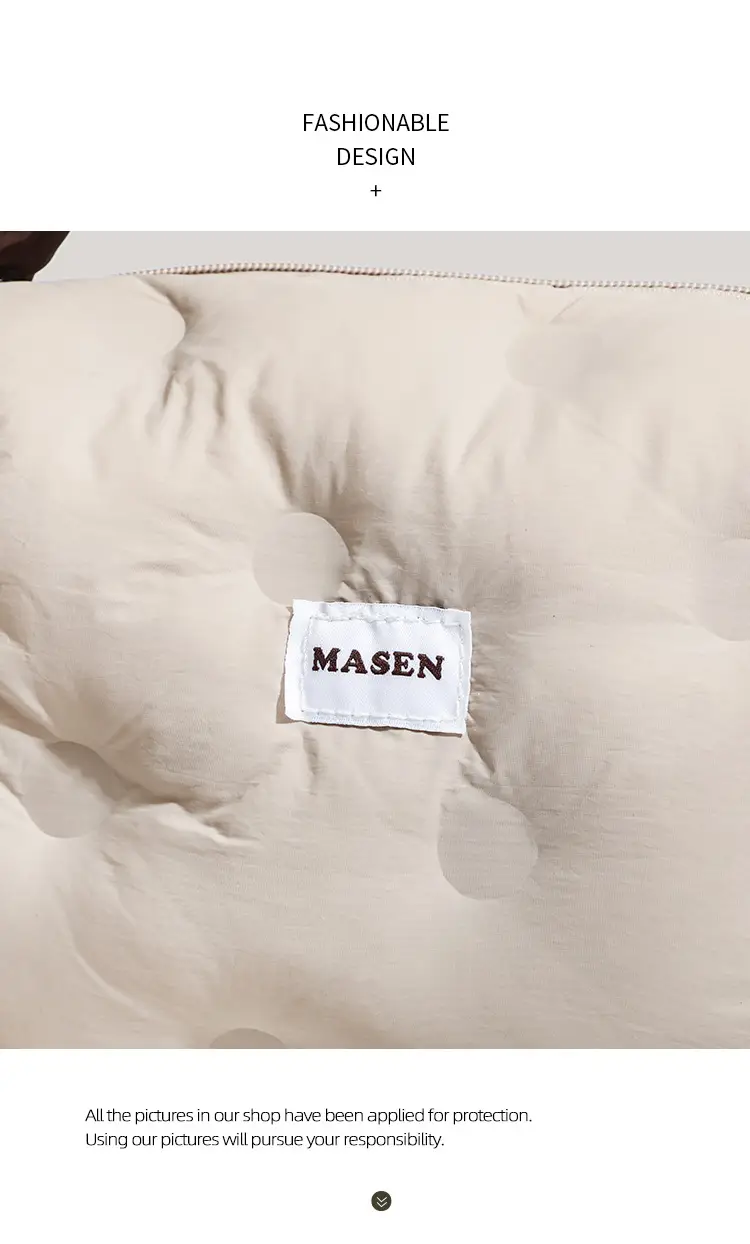 Women's Down Puffer Shoulder Bag Winter Beige — feature 16