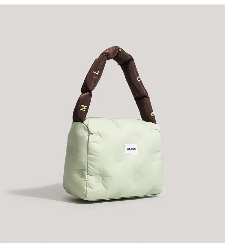 Women's Down Puffer Shoulder Bag Winter Beige — feature 20