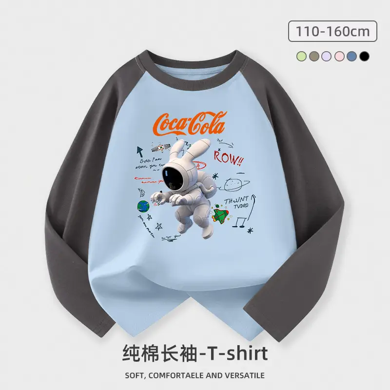 Boys Cotton Long Sleeve T-Shirt Coca-Cola Graphic Middle to Big - Image 10