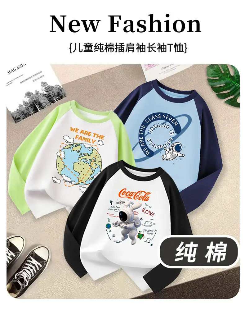 Boys Cotton Long Sleeve T-Shirt Coca-Cola Graphic Middle to Big โ feature 1