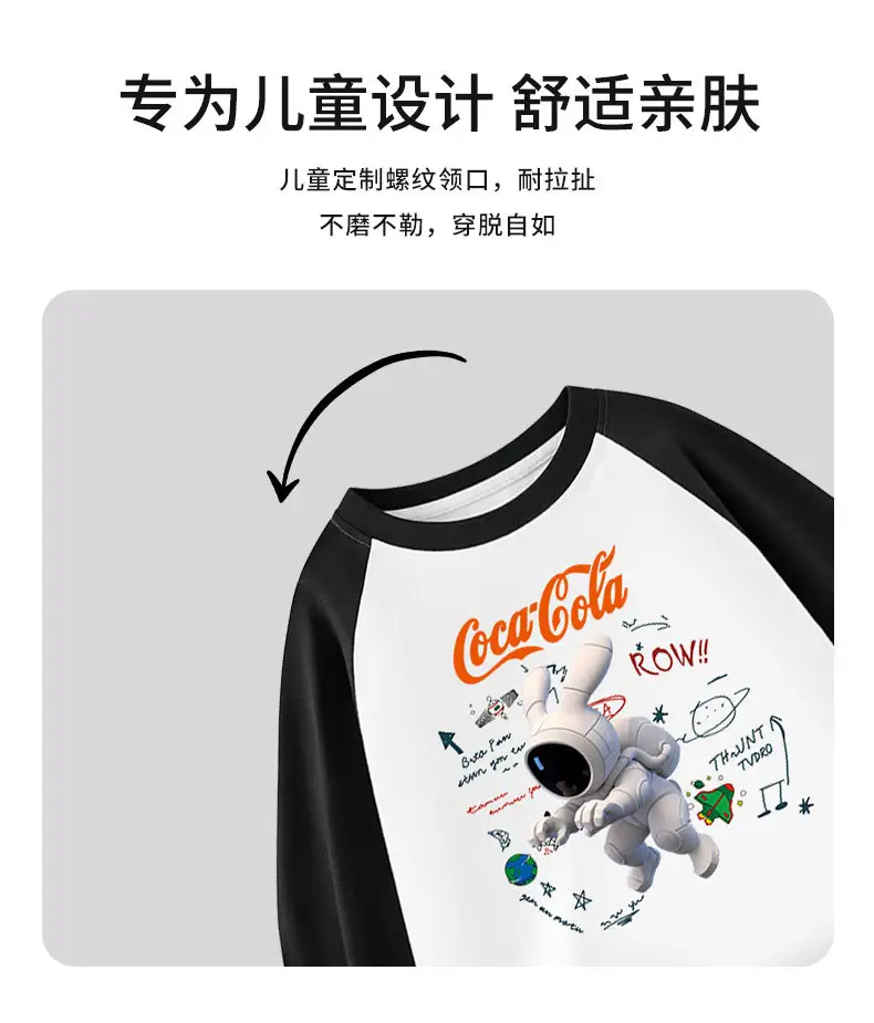 Boys Cotton Long Sleeve T-Shirt Coca-Cola Graphic Middle to Big โ feature 3