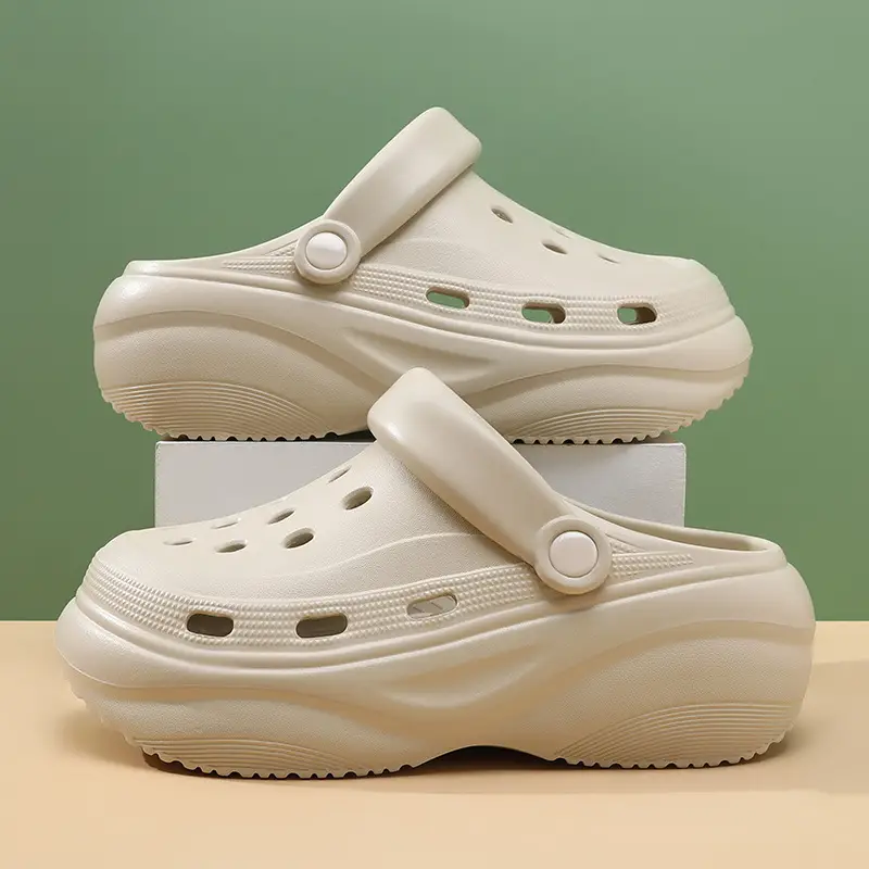 Women's Hole Shoes for Summer High-rise Outer Wear Non-grinding Feet-free Baotou Slippers EVA Breathable Non-smelly Feet Non-slip Beach Sandals - Image 6
