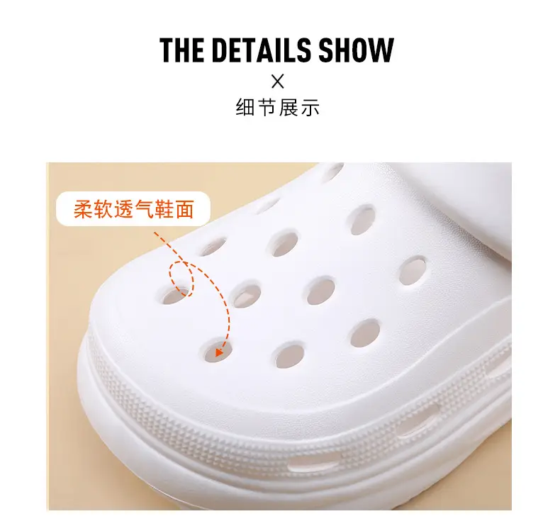 Women's Hole Shoes for Summer High-rise Outer Wear Non-grinding Feet-free Baotou Slippers EVA Breathable Non-smelly Feet Non-slip Beach Sandals — feature 5
