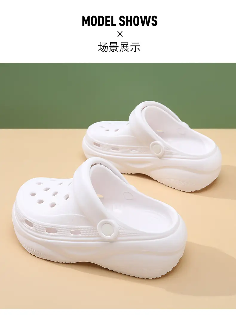 Women's Hole Shoes for Summer High-rise Outer Wear Non-grinding Feet-free Baotou Slippers EVA Breathable Non-smelly Feet Non-slip Beach Sandals — feature 7