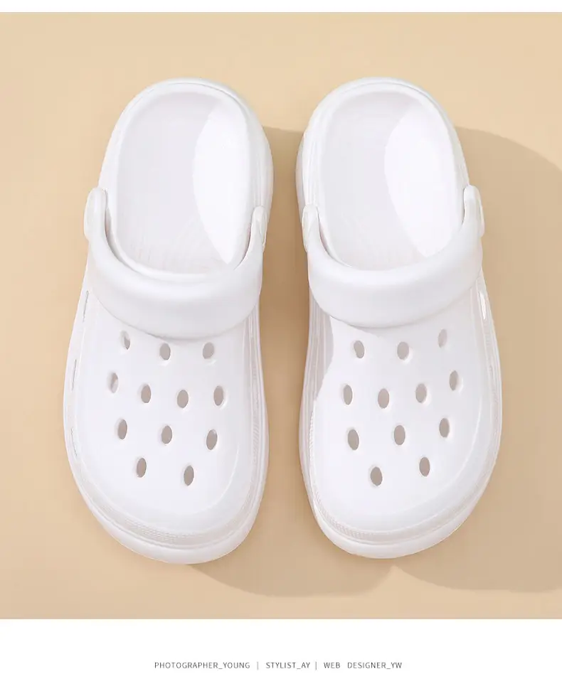 Women's Hole Shoes for Summer High-rise Outer Wear Non-grinding Feet-free Baotou Slippers EVA Breathable Non-smelly Feet Non-slip Beach Sandals — feature 9