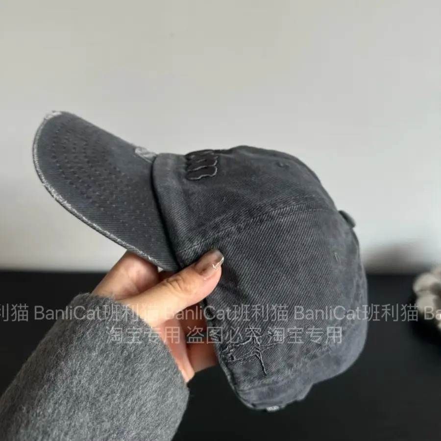 Women Baseball Cap American Style Retro Washed Ripped Face Small Cap - Image 10