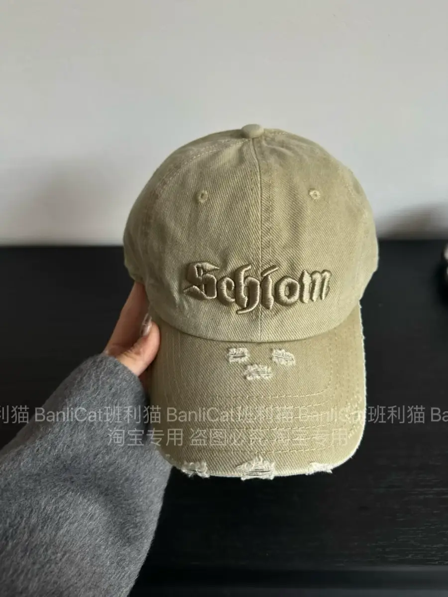 Women Baseball Cap American Style Retro Washed Ripped Face Small Cap — feature 13