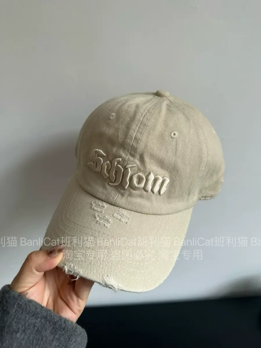 Women Baseball Cap American Style Retro Washed Ripped Face Small Cap — feature 17