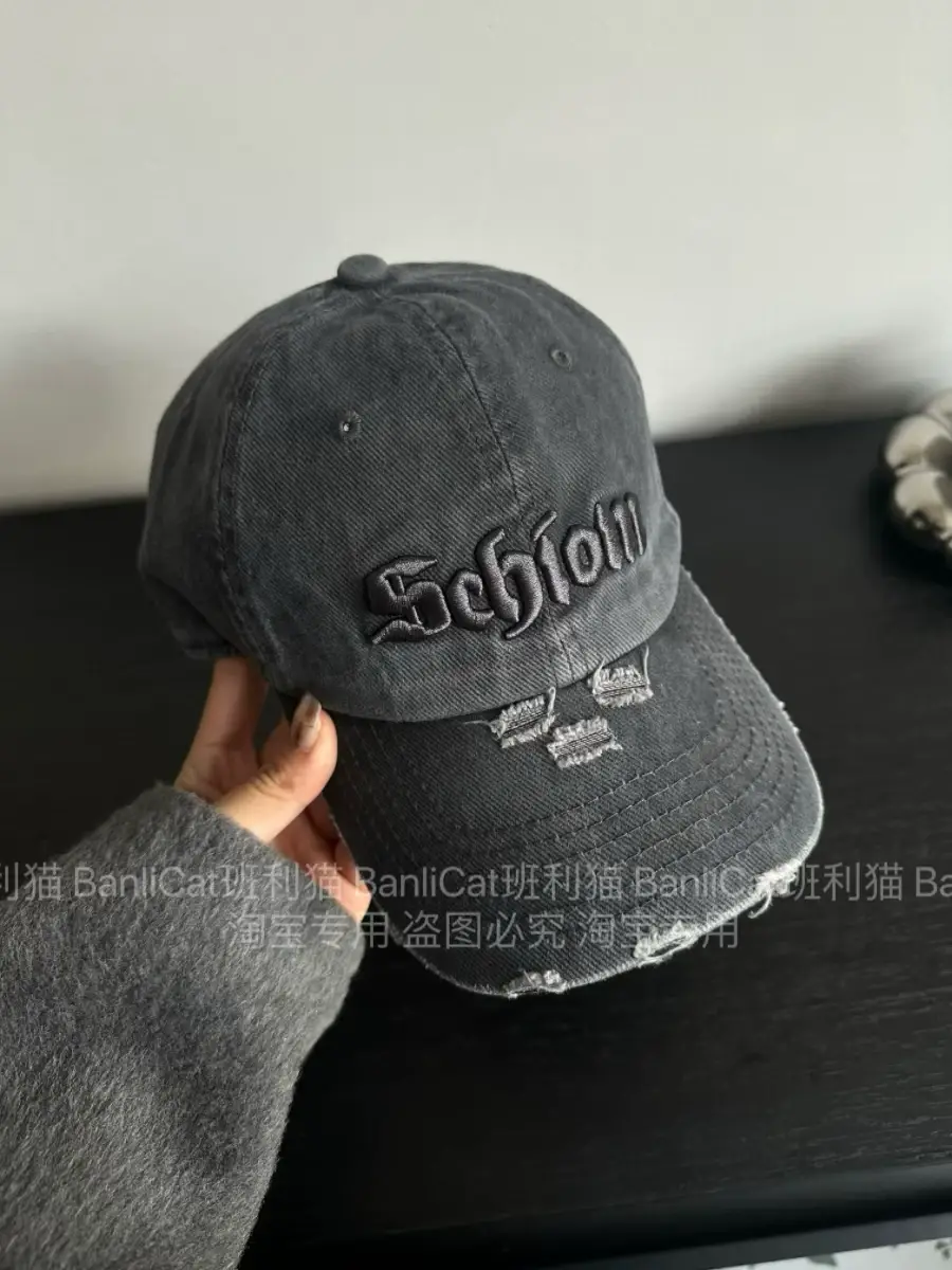 Women Baseball Cap American Style Retro Washed Ripped Face Small Cap — feature 2