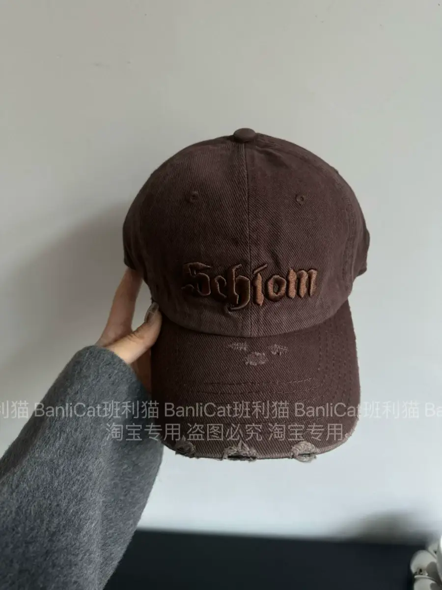 Women Baseball Cap American Style Retro Washed Ripped Face Small Cap — feature 7