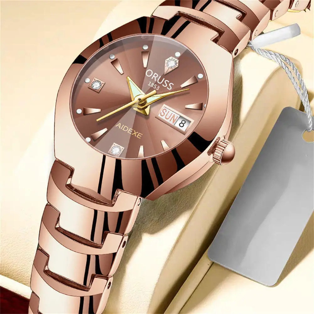 Rose Gold Women's Quartz Watch with Calendar — feature 12