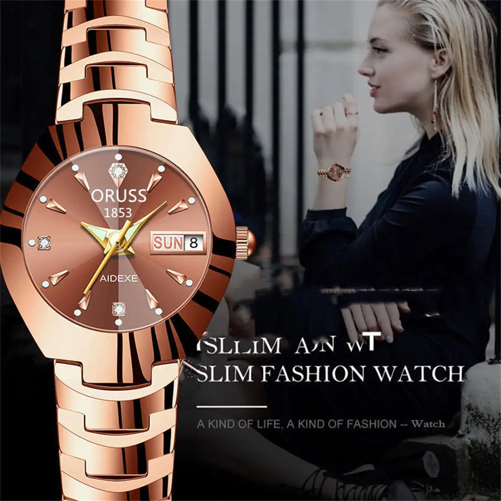 Rose Gold Women's Quartz Watch with Calendar — feature 14