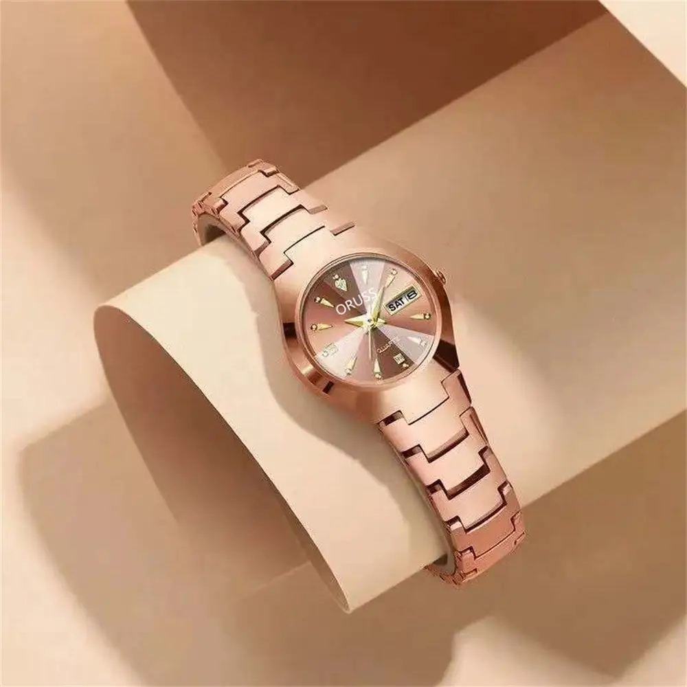 Rose Gold Women's Quartz Watch with Calendar — feature 23