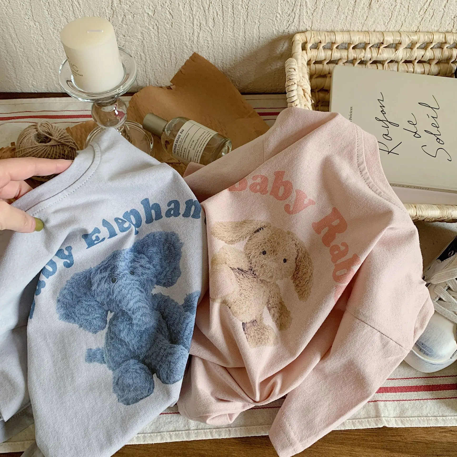 Kids Short Sleeve T-Shirt Pink Cartoon Baby Design